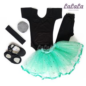 Conjunto doble negro y verde primera clase